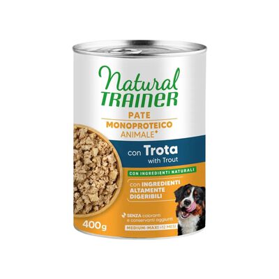 Natural Trainer Cane Adulto Medium&Maxi Pat&eacute; con Trota 400 gr