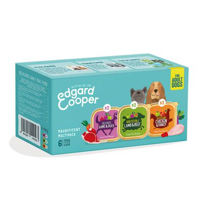 Edgard & Cooper Dog Adult Selvaggina, Pollo e Agnello 100 gr x 6