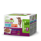 Natural Trainer Bocconcini per Gatti Adulti Steril con Merluzzo, Tacchino, Tonno e Manzo 85grx24pz