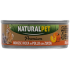 Naturalpet Premium Cat Mousse ricca in Pollo con zucca 85gr