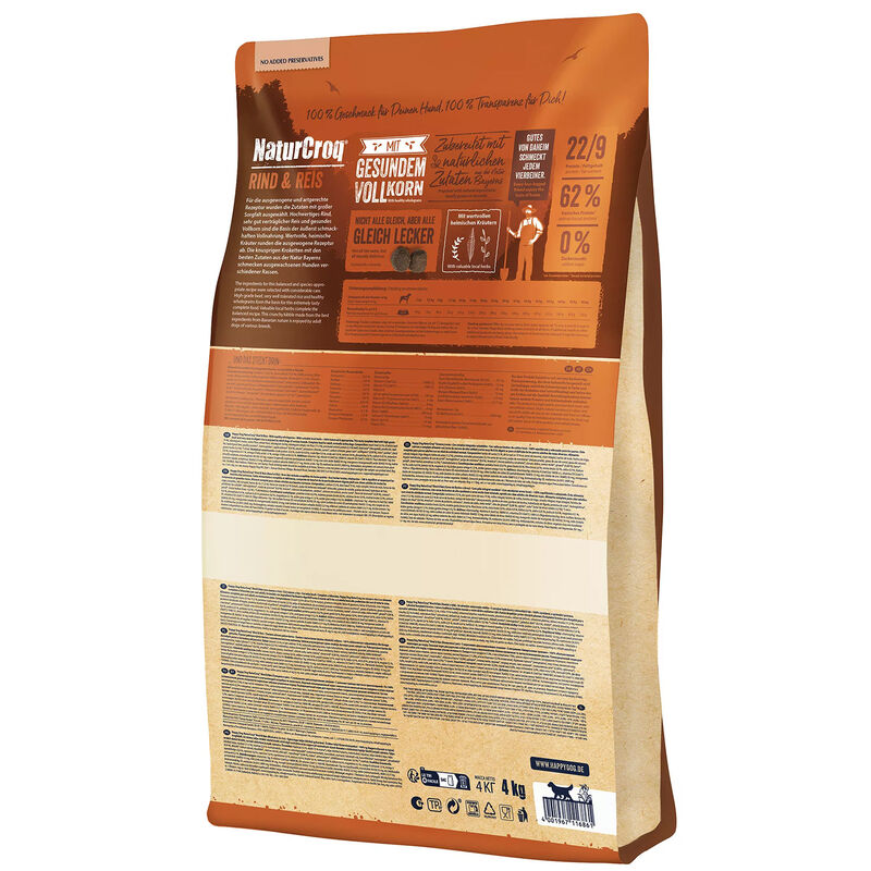 Happy Dog Adult NaturCroq Manzo e riso 4 kg