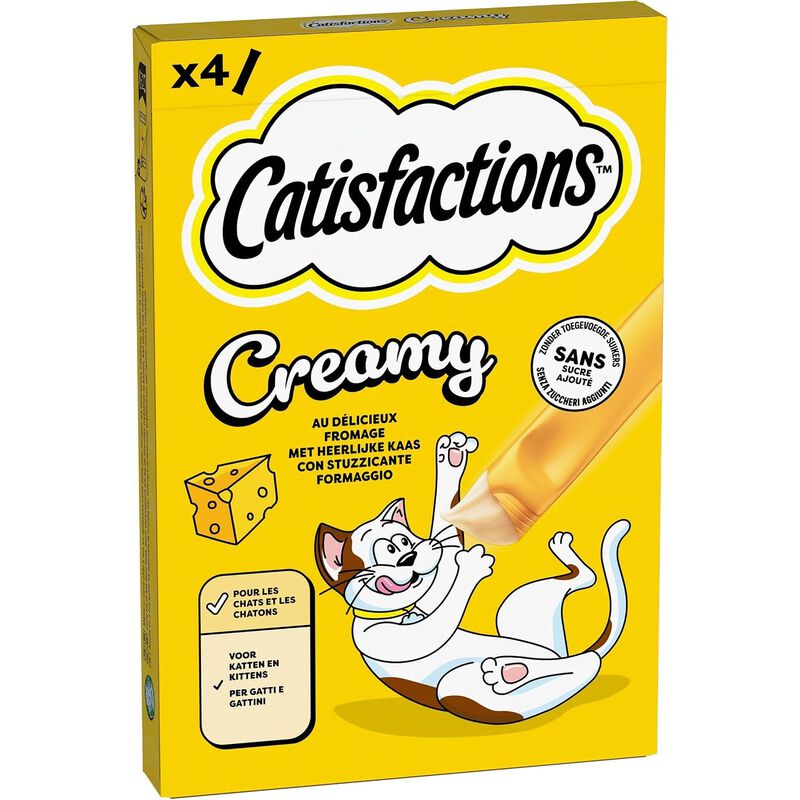 Catisfactions Snack Cremoso per gatti Formaggio 4 pz x 10 gr