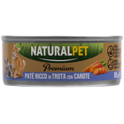 Naturalpet Premium Cat paté ricco in trota con carote 85gr image number 0