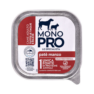 Monopro Dog Adult All breeds Paté Manzo150gr