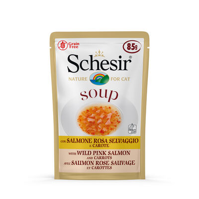 Schesir Cat Soup con Salmone Rosa e Carote 85 gr