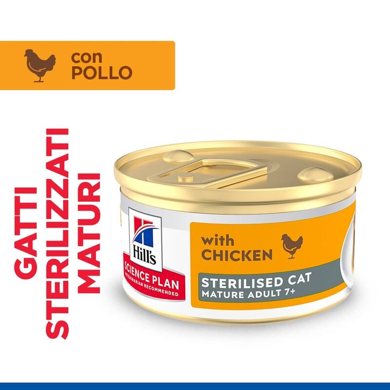 Hill's Science Plan Sterilised Mature Adult Mousse per gatti Pollo 85 gr