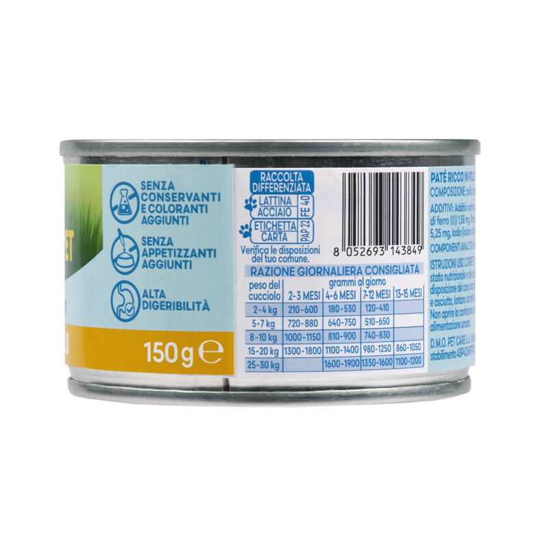 Naturalpet Prime Orme Puppy Paté ricco in Pollo 150gr