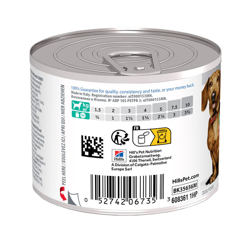 Hill's Science Plan Perfect Weight Dog Adult Small & Mini Mousse con tacchino 200gr