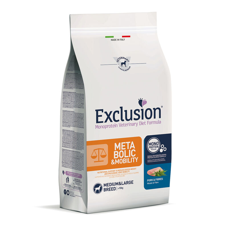 Exclusion Monoprotein Veterinary Diet Dog Medium Large Metabolic & Mobility Pork 12 Kg