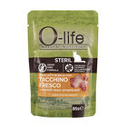 O-life Cat Adult Sterilised Straccetti in salsa con Tacchino fresco e Mirtilli rossi americani 85 gr