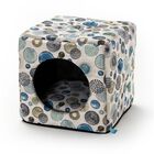 Leo Pet Cuccia Cubo per gatti Blue Circles 40x40x40 cm