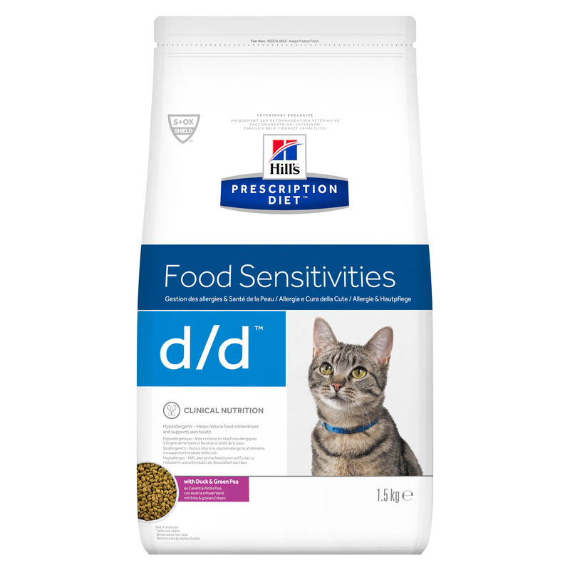 Hill's Prescription Diet Cat d/d con Anatra e Piselli Verdi 1,5 kg