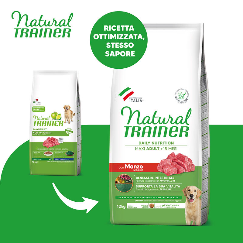 Trainer Natural Dog Maxi Adult Manzo e Riso 12 kg
