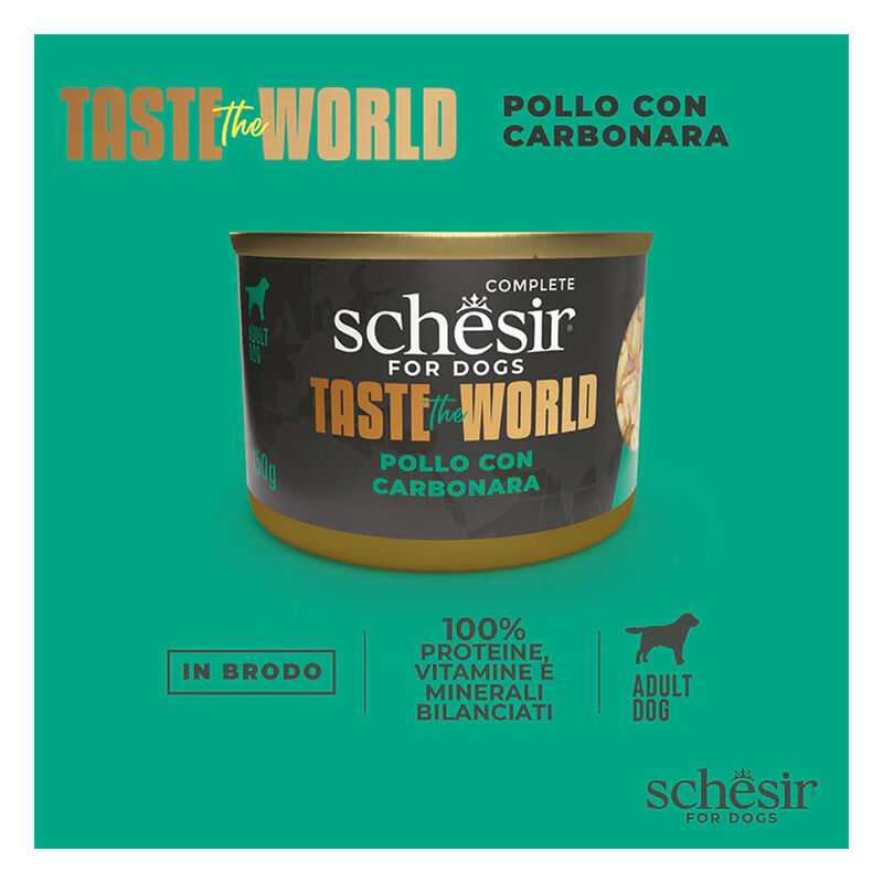 Schesir Taste the World Dog Adult Pollo con carbonara in brodo 150gr