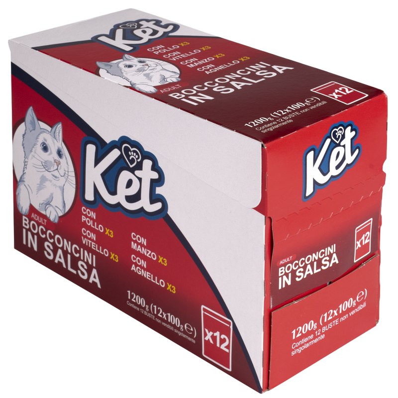 Ket Cat Adult Bocconcini in salsa con carne Multipack 100grx12 pz