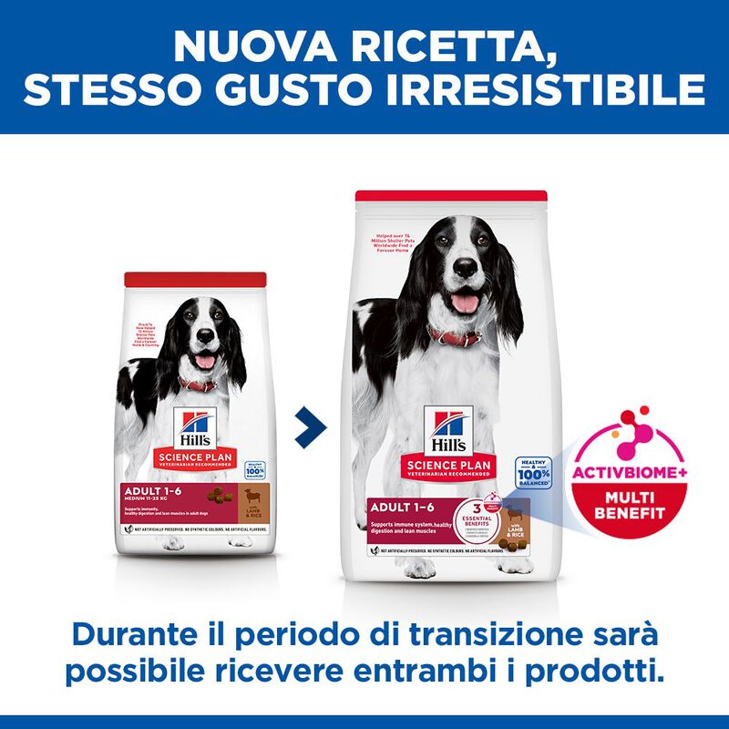 Hill's Science Plan Dog Adult Medium con Agnello e Riso 2,5 kg