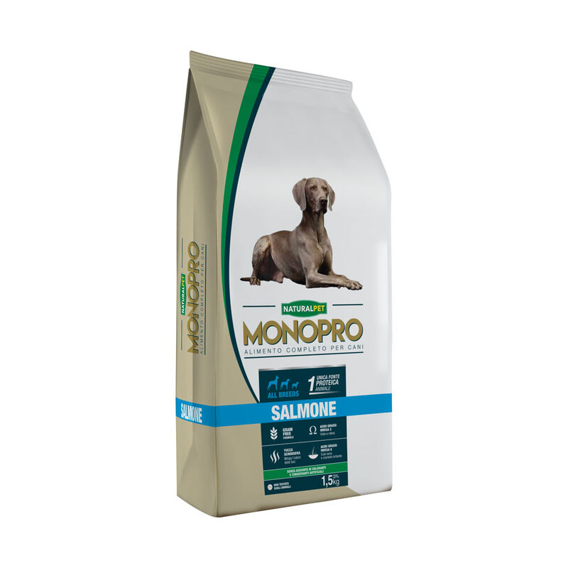 Naturalpet Monopro All Breeds Grain Free Salmone 1,5 kg.
