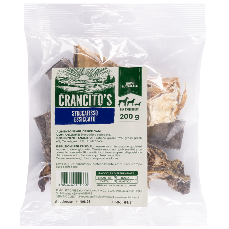 Crancito's Dog Snack Stoccafisso essiccato 200gr