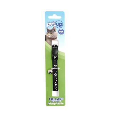 Petup Collare Gatto 10 mm Stellare Nero
