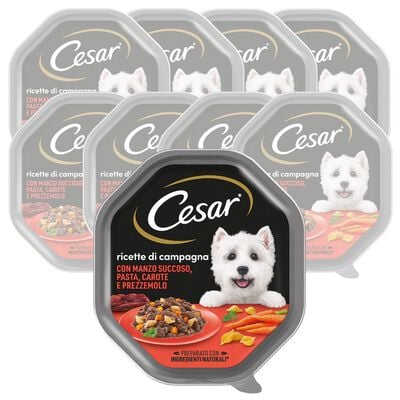 Cesar Dog Ricette di Campagna con Manzo Pasta e Carote 150 gr