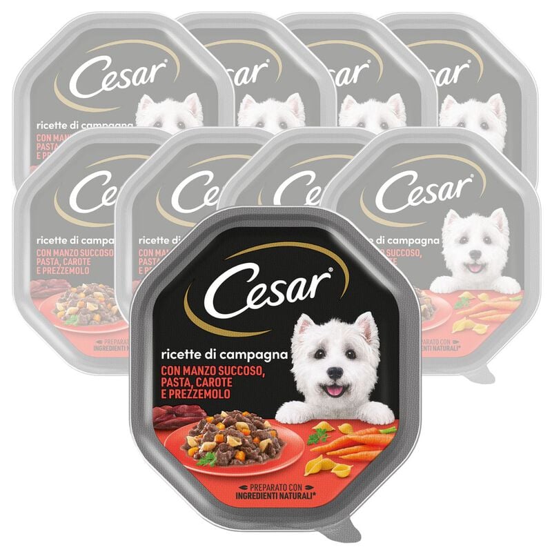 Cesar Dog Ricette di Campagna con Manzo Pasta e Carote 150 gr