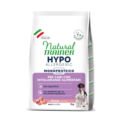 Natural Trainer Hypoallergenic Cani Adulti Maiale 3kg