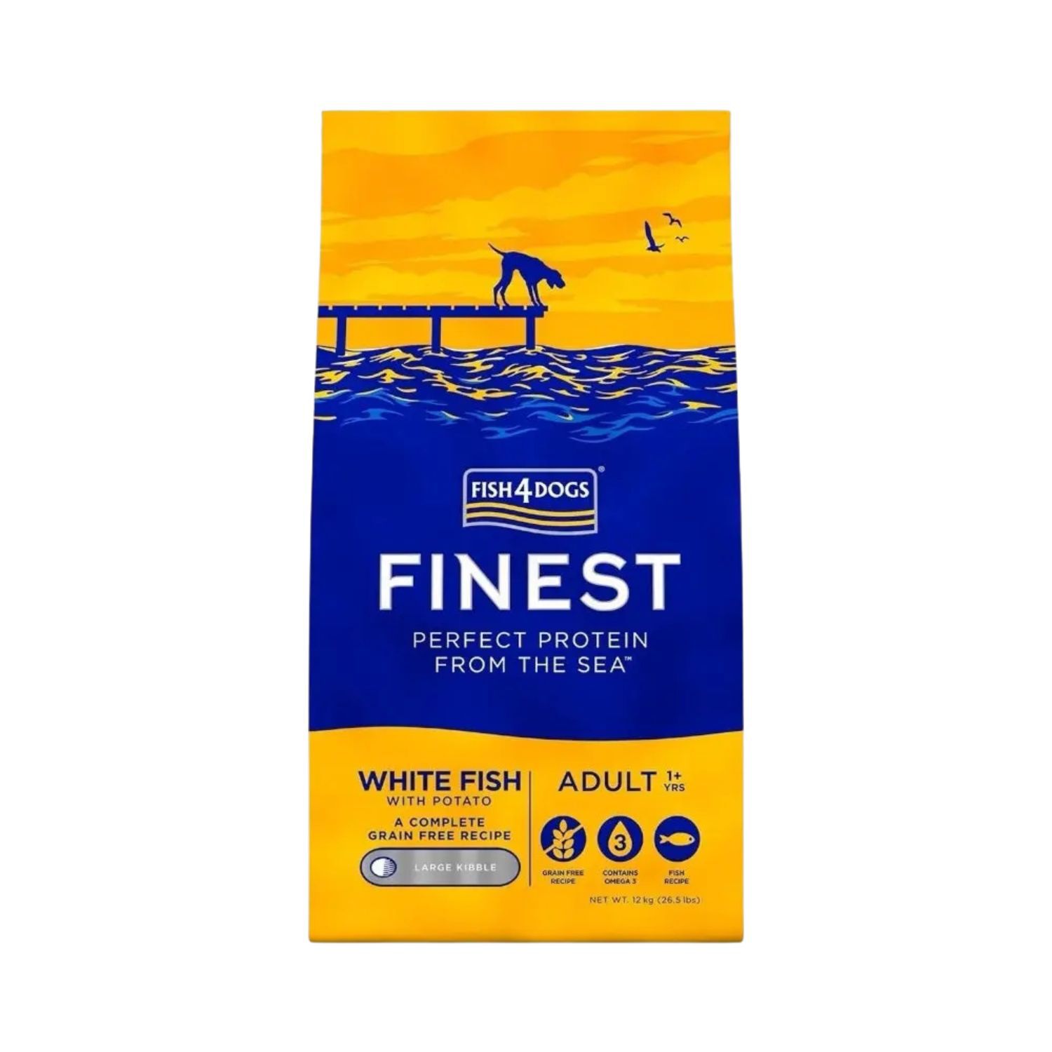 Fish4dogs Finest Dog Adult Large Pesce Bianco 12 kg | L'Isola dei