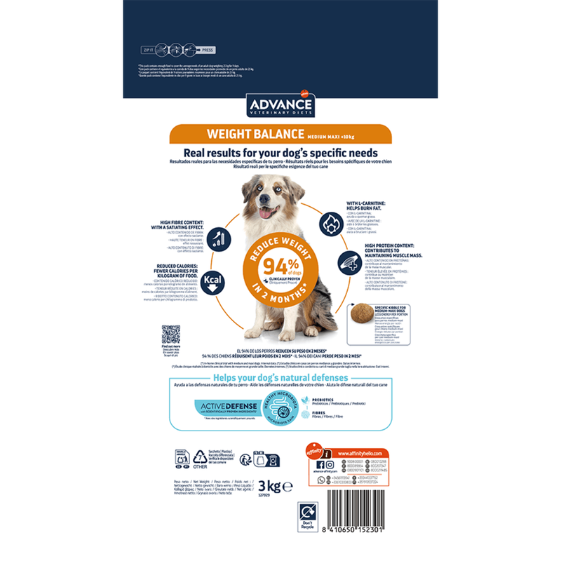 Advance Veterinary Diets Dog Adult Medium-Maxi Weight Balance 3 kg