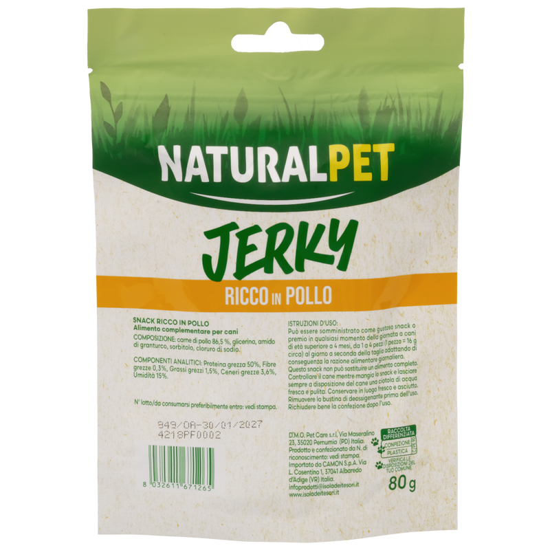 Naturalpet Doggy Snacks Jerky Pollo 80 gr