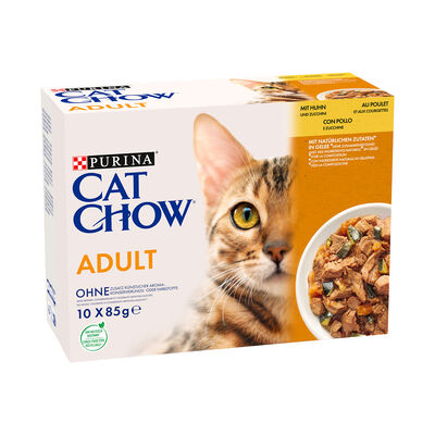 Cat Chow Cat Adult Pollo e zucchine 85grx10pz