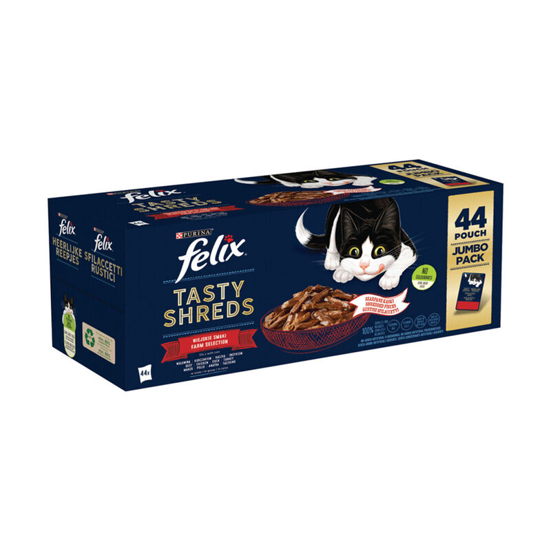 Felix Cat Sfilaccetti Rustici Manzo Pollo Anatra e tacchino 80grx44 pz