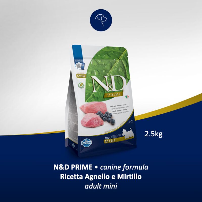 Farmina N&D Prime Dog Adult Mini Agnello e Mirtillo 2,5 kg