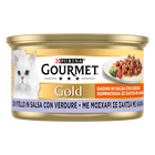 Gourmet Gold Cat Adult Dadini in Salsa con Verdure, con Vitello in Salsa con Verdure 85 gr