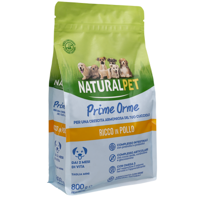 Naturalpet Prime Orme Puppy Mini ricco in Pollo 800gr