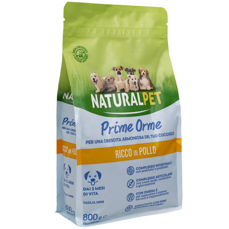 Naturalpet Prime Orme Puppy Mini ricco in Pollo 800gr