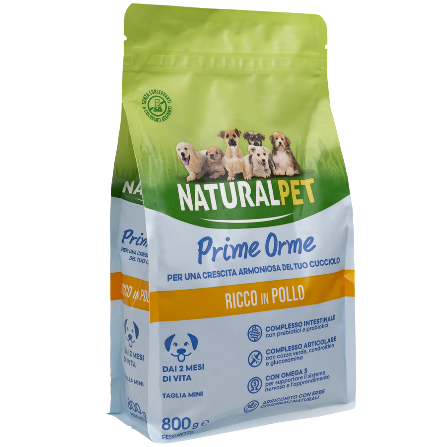 Naturalpet Prime Orme Puppy Mini ricco in Pollo 800gr