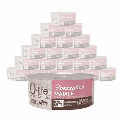 O-life Spezzatino Maiale con zucca per Cani Adulti 85gr