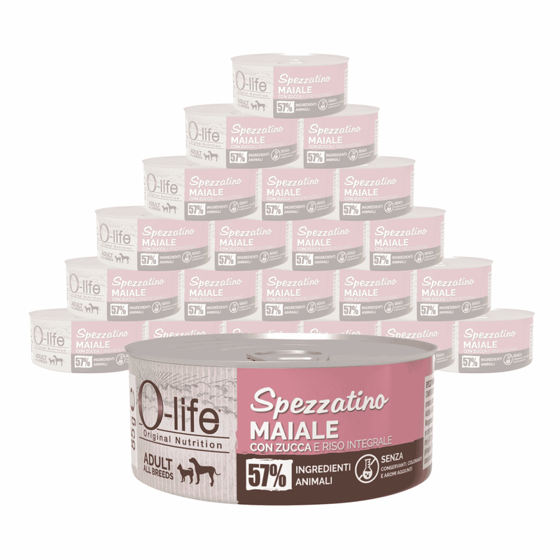 O-life Spezzatino Maiale con zucca per Cani Adulti 85gr