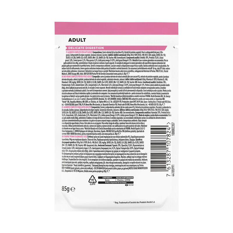 Purina Pro Plan Nutri Savour Delicate Cat Adult Pezzetti con Tacchino in Salsa 85 gr