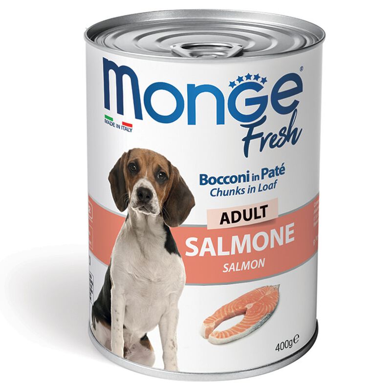 Monge Fresh Bocconi in Pat&eacute; per cani adulti con Salmone 400 gr