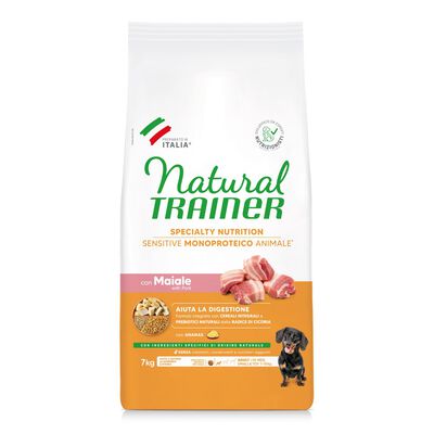 Natural Trainer Dog Adult Mini Sensitive Grain Free con Maiale 7 kg