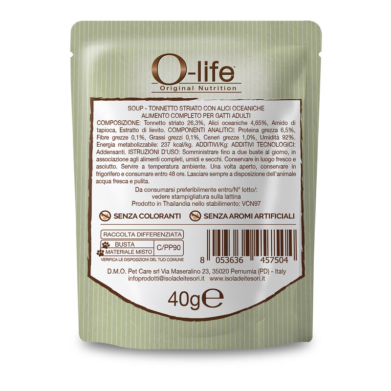 O-life Cat Adult Soup Tonnetto con alici 40gr