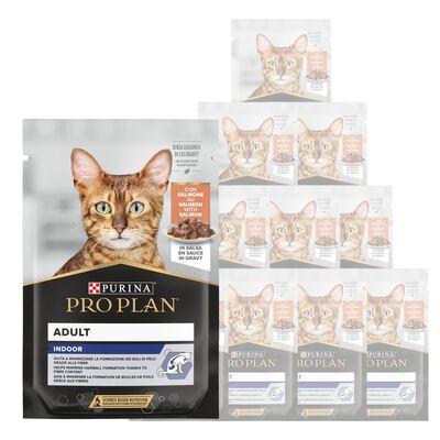 Purina Pro Plan Cat Adult Indoor con Salmone in Salsa 85 gr