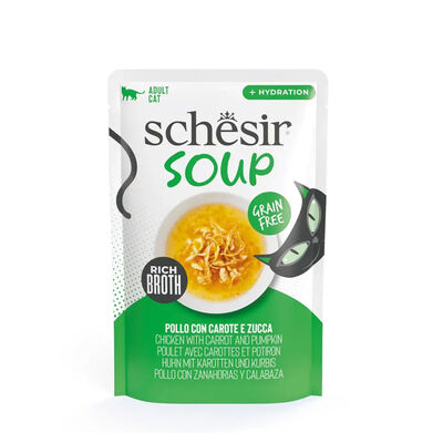 Schesir Soup Cat Pollo Carote e Zucca 40g