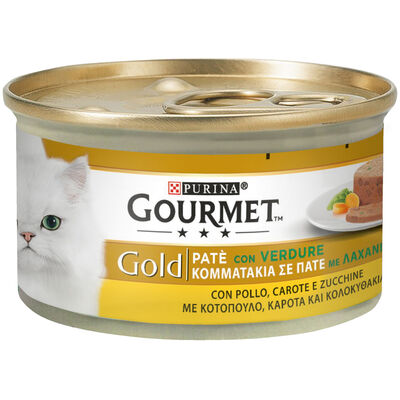 Gourmet Gold Cat Adult Patè con Verdure, con Pollo, Carote e Zucchine 85 gr