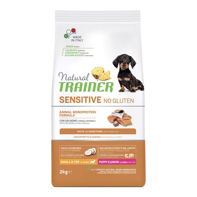 Natural Trainer Sensitive Dog No Gluten Small & Toy Puppy & Junior con Salmone 2 kg.