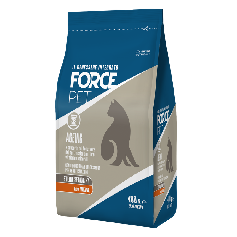 Forcepet Cat Senior 7+ anni Steril Ageing con anatra 400gr
