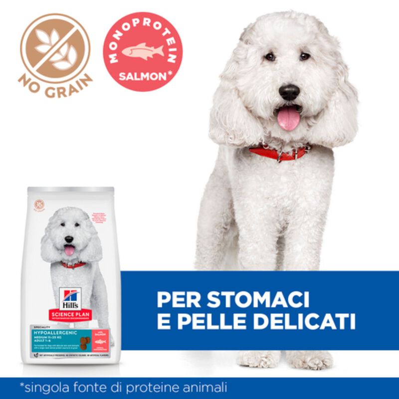 Hill's Science Plan Dog Adult Medium Hypoallergenic Salmone 12kg