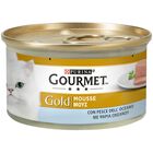 Gourmet Gold Cat Adult Mousse con Manzo, con Pesce dell'Oceano, con Pollo 24x85 gr