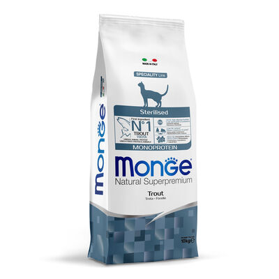 Monge Natural Superpremium Monoprotein Cat Sterilised Trota 10 kg